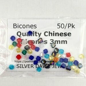 As Low As $2 Mixed Colour Quality Chinese Crystal Bicone Beads 3mm (50)